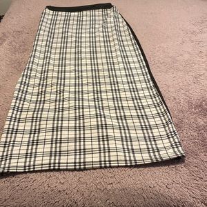 Black and white striped skirt